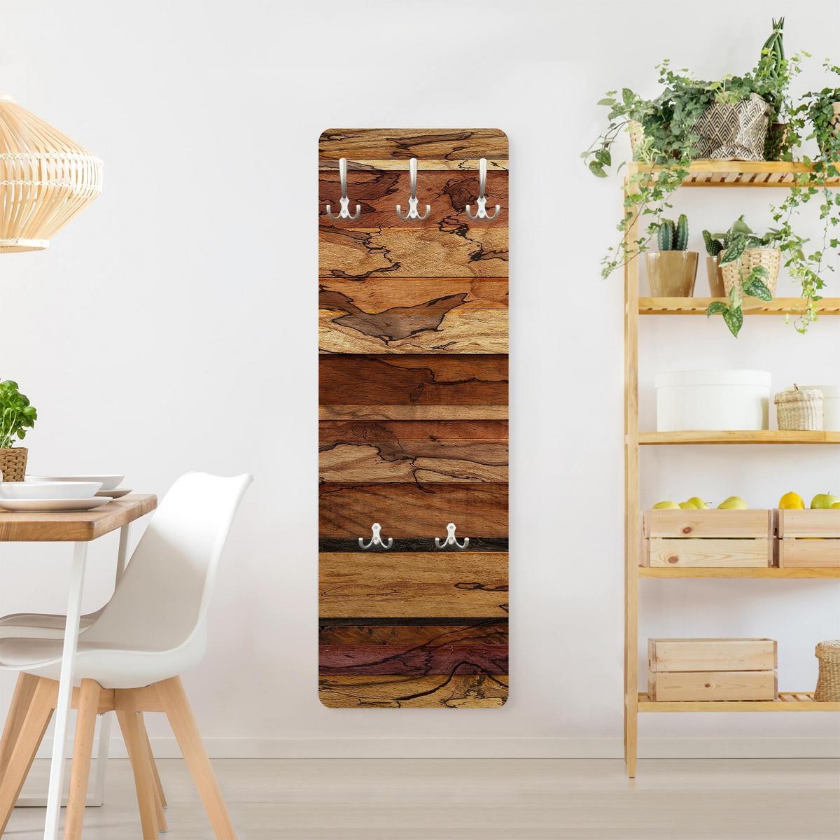 WANDGARDEROBE - Woody Flamed 34/105 cm - Braun, Holzwerkstoff (34/105/1.6cm) - Bilderwelten