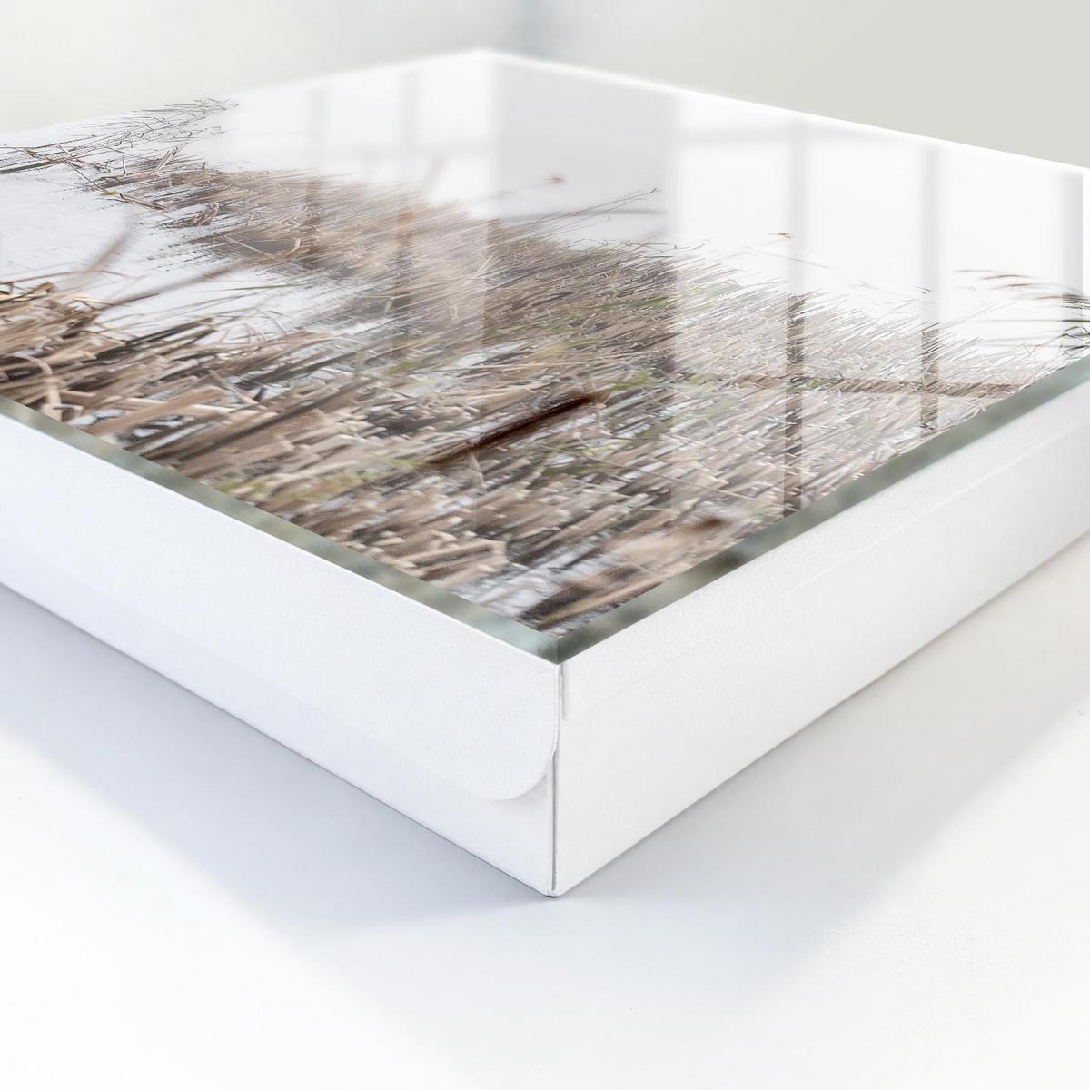 SCHLÜSSELBOX Weiß 30x30 cm – Türöffnung nach rechts - neblige Ruhe - Weiß, Metall (30/30/5cm) - TULUP