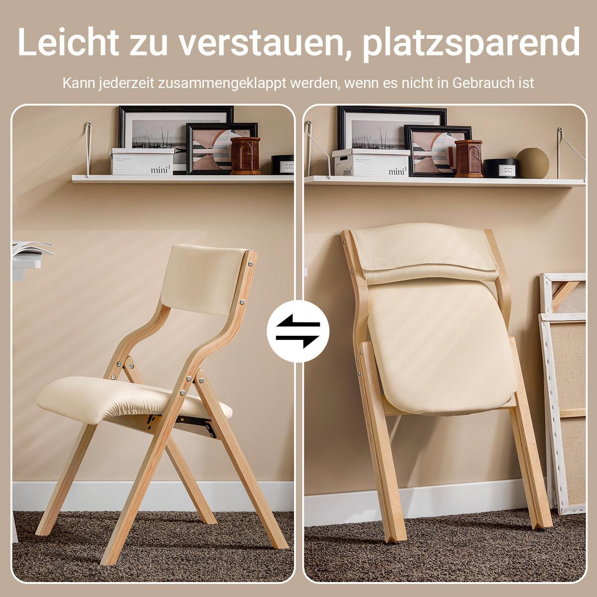 KLAPPSTÜHLEN 2 er set, Weiß 48x80x54cm - Weiß, Holz/Holzwerkstoff (54/80/48cm) - SoBuy