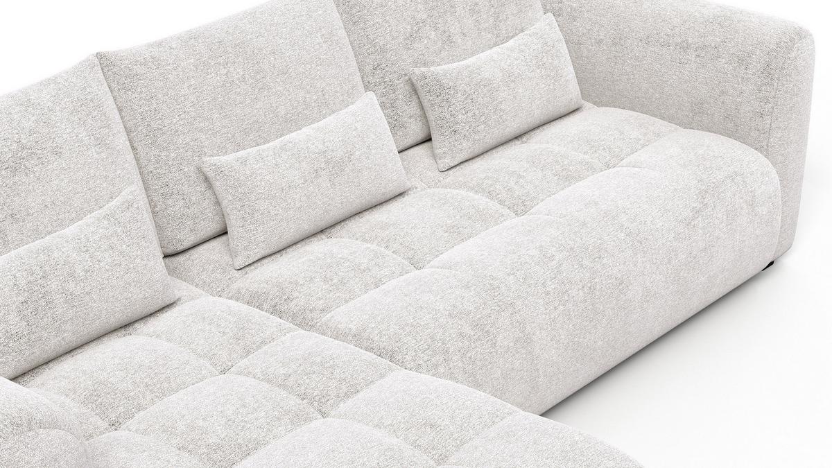 ECKSOFA SORENO 4-Sitzer, ecru - Ecru/Schwarz, Holz/Textil (293/171cm) - Wozimo