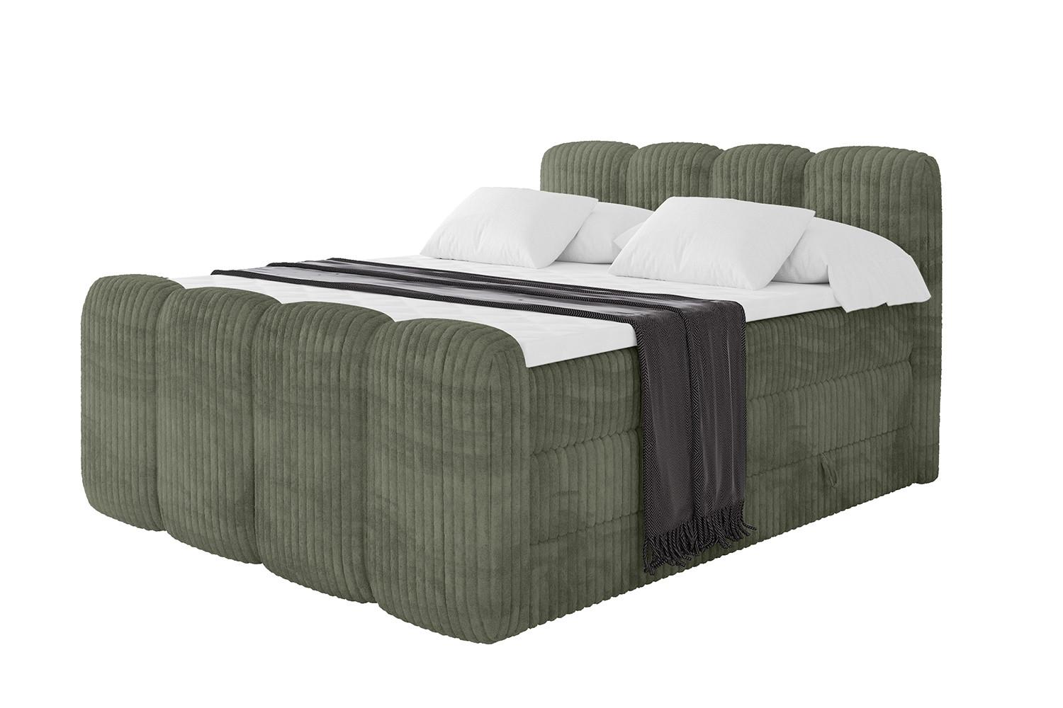 BOXBETT mit Matratze H3|H4 und Lattenrost - NINA-Z KING - 160x200 cm Tila - Olive - Olivgrün, Holzwerkstoff (160/200cm)