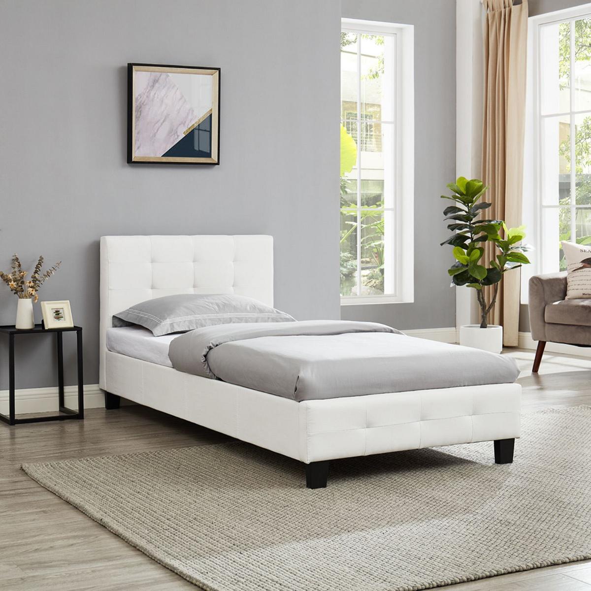 POLSTERBETT OHIO 90x200 cm weiß - Weiß, Textil (90/200cm) - CARO-Möbel