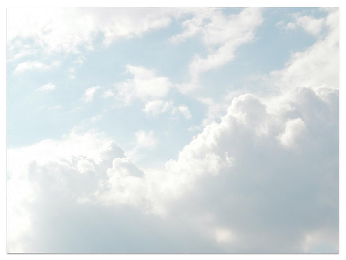 FOTOTAPETE für Schlafzimmer Dichte Weiße Wolken Himmel 100x70 - Blau/Weiß, Papier (100/70cm) - Muralo
