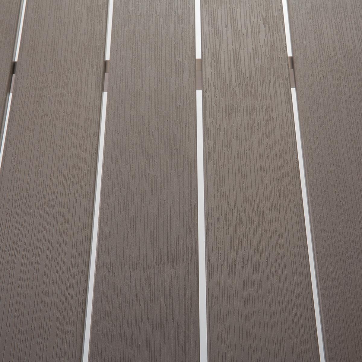GARTENTISCH Aluminium grau 180/90 cm Vernio - Grau, Metall (180/90/76cm) - Beliani