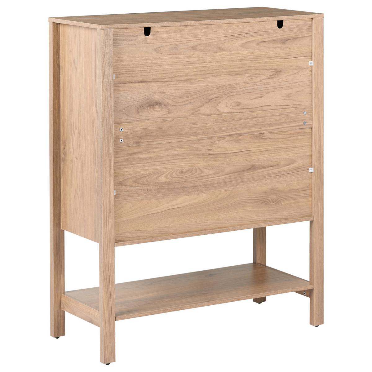 SCHUHSCHRANK Hellbraun Beaulac - Hellbraun/Braun, Holzwerkstoff (80/101/36cm) - Beliani