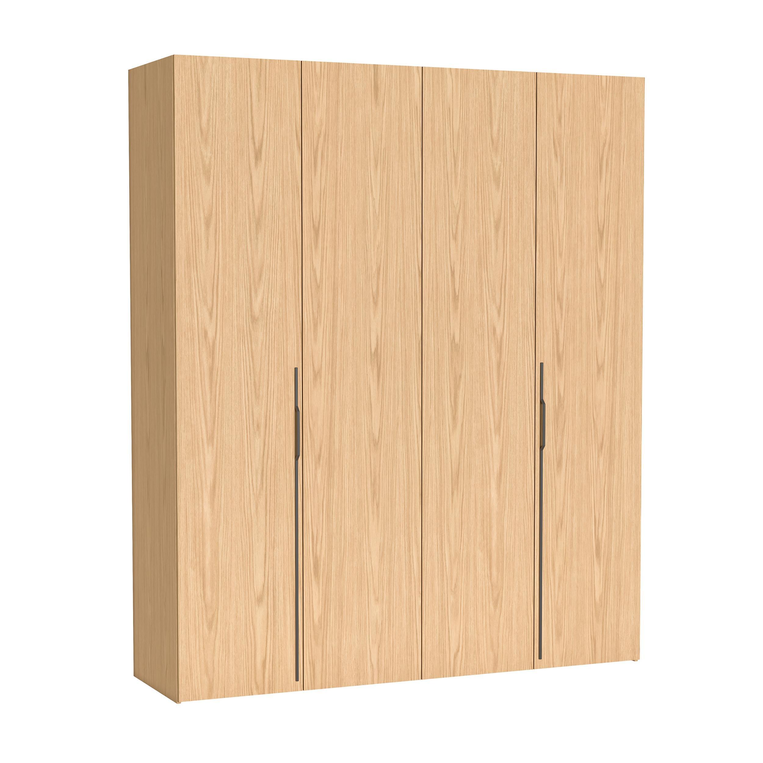 FALTTÜRENSCHRANK Omodeo 200 cm breit in Bookmatch-Eiche – mit WingLine-Falttüren - Eichefarben, Holzwerkstoff (200/240/58cm) - AX Living