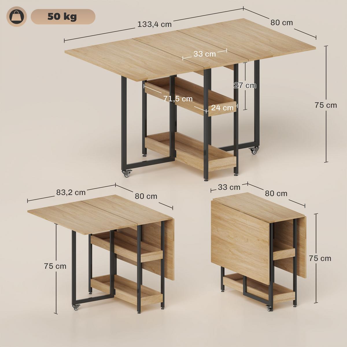 ESSTISCH Bryvin 133.4/80/75 cm - Braun, Holz (133.4/80/75cm) - ZMH