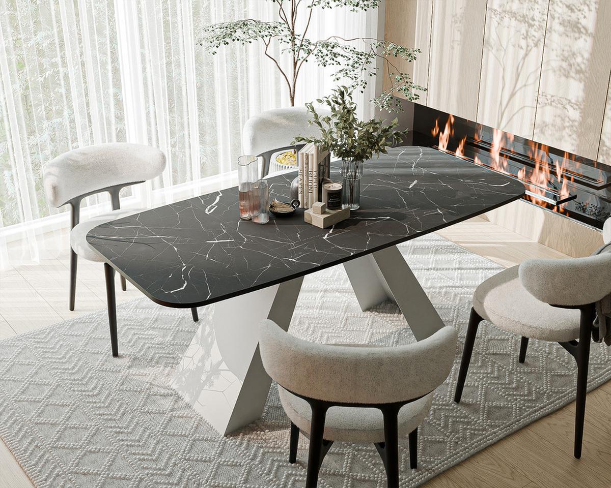 AUSZIEHTISCH ZENITH 180/90/76 cm mit Metallgestell, Weiß / Grau - Weiß/Grau, Holzwerkstoff/Metall (90/180/76cm) - Idohome