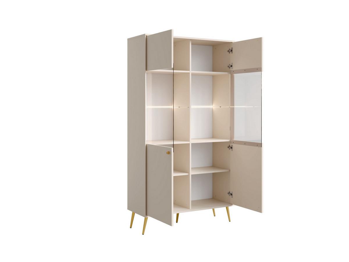 VITRINE SFERA 191,2/105,5 cm in Beige - Beige, Holzwerkstoff (105.5/191.2/40.5cm) - MASSENO