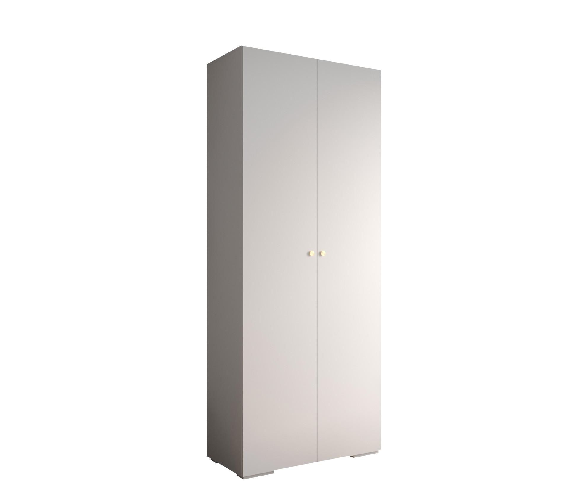 DREHTÜRENSCHRANK 236.7/100/47 2-türig - Goldfarben/Weiß, Holz/Metall (100/236.7/47cm) - MÖBEL KRYSPOL