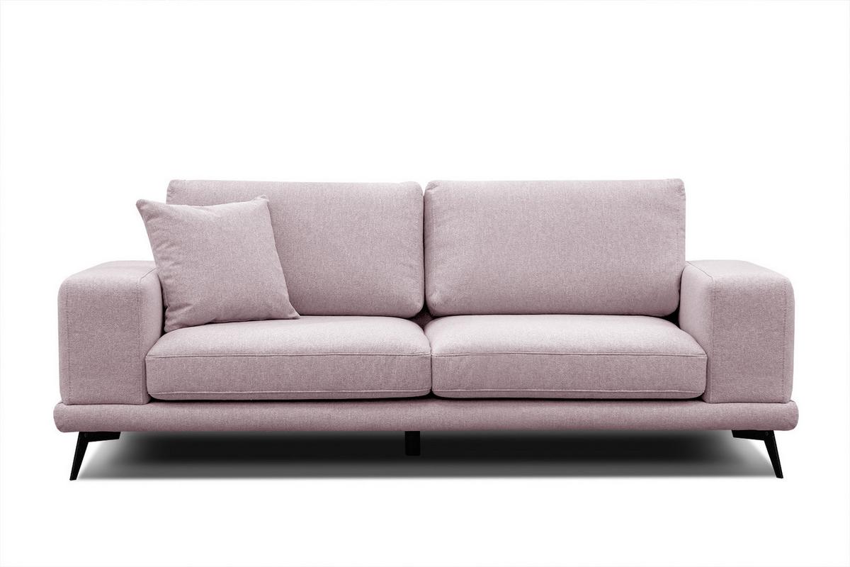 SOFA MEDIOLANE 3-Sitzer, rosa - Rosa, Holzwerkstoff/Textil (233/87/96cm) - Wozimo