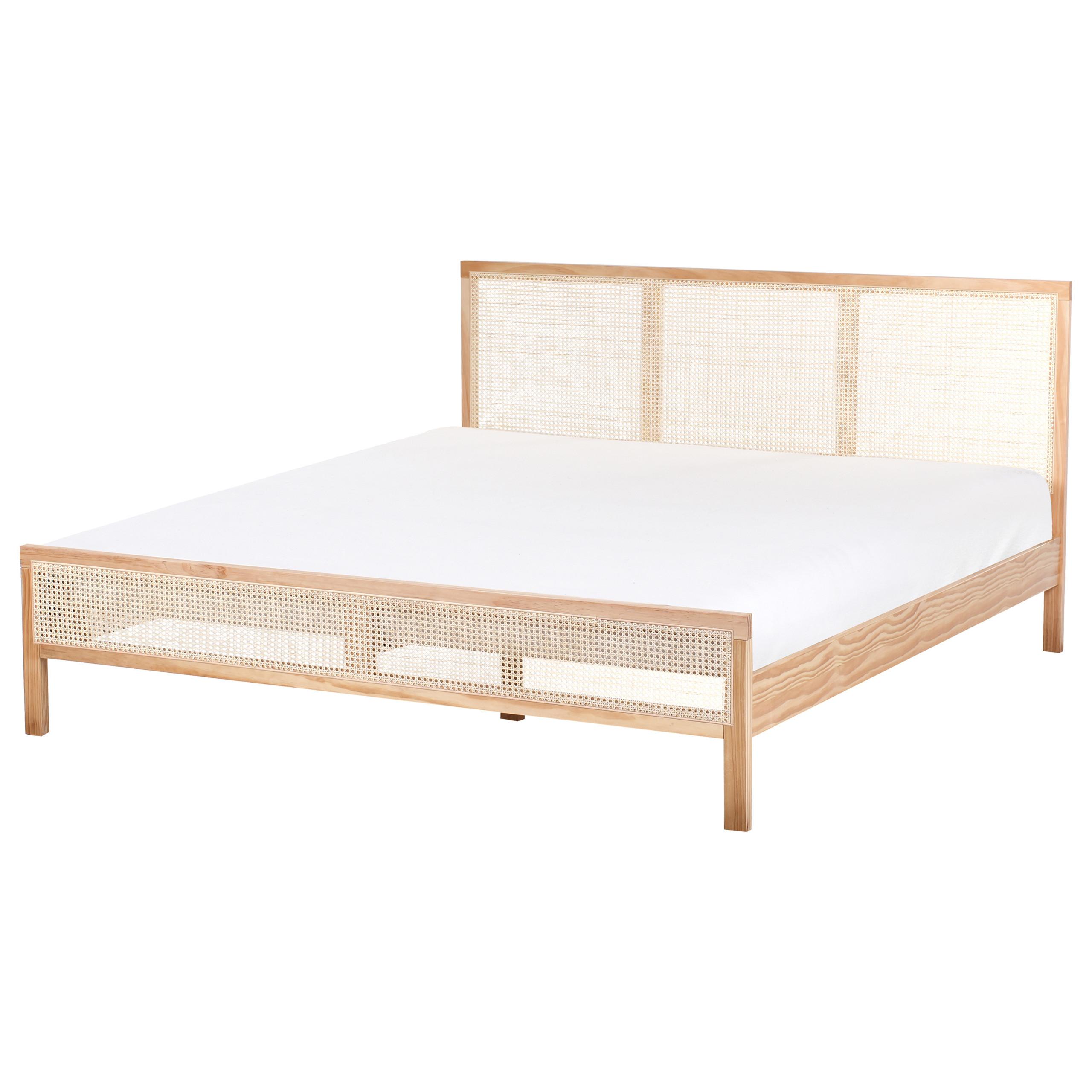 BETT mit Lattenrost 180/200 cm Kiefernholz Hellbraun Salernas - Hellbraun, Holz (180/200cm) - Beliani