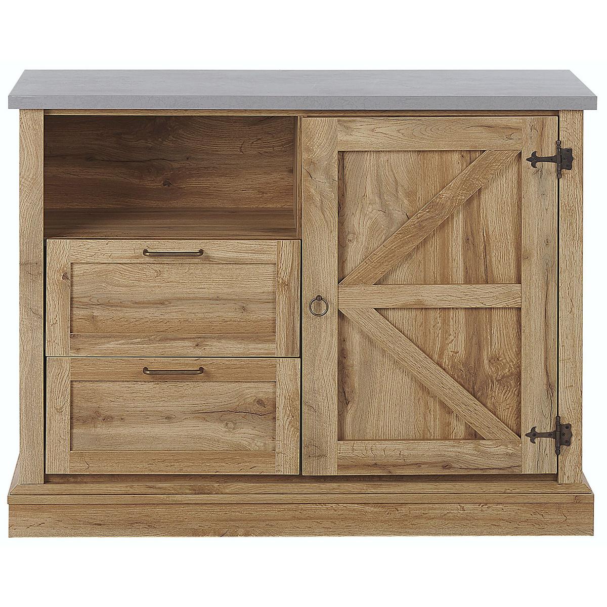 SIDEBOARD Hellbraun Toronto - Braun, Holzwerkstoff (101/79/40cm) - Beliani