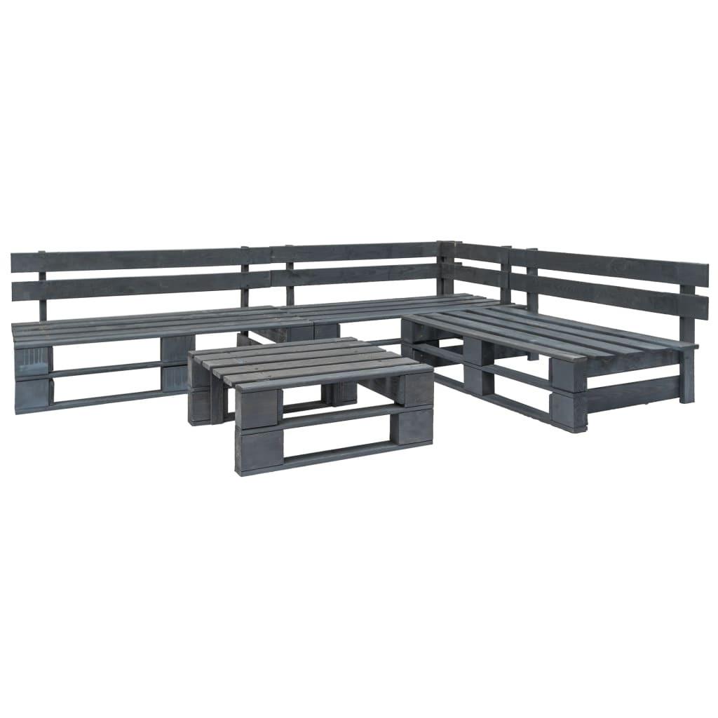 GARTENSET Radcliffe 4-teilig - Grau, Holzwerkstoff - Nettlife