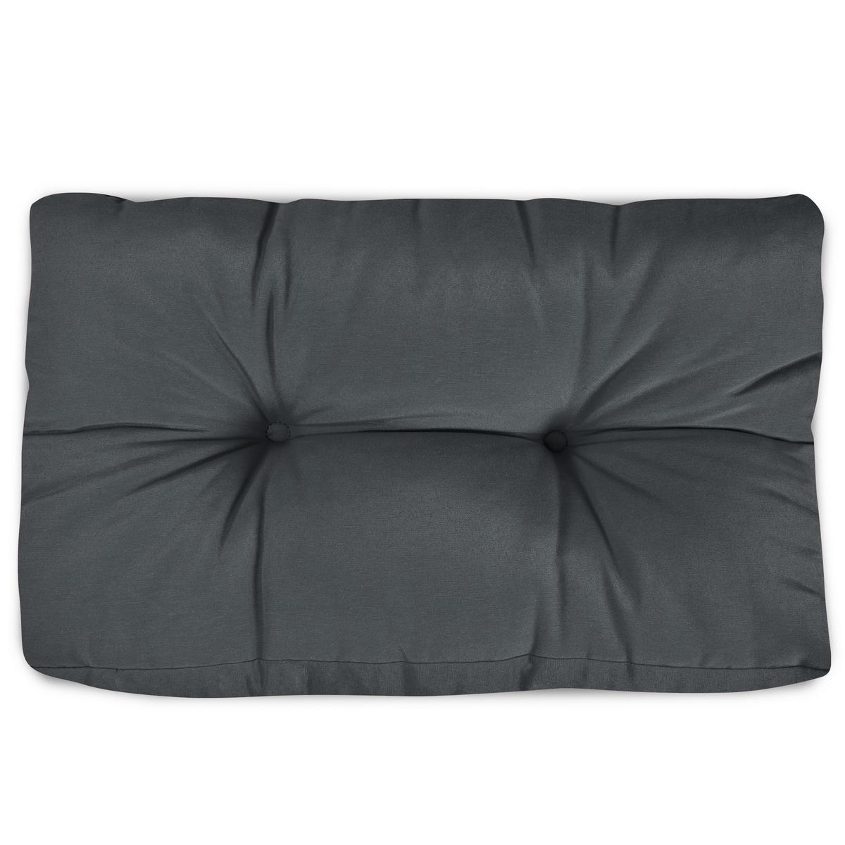 PALETTENKISSEN Eco Style Rücken 60/40/10 cm Graphitgrau (2tlg) - Grau, Textil (40/20/60cm) - Beautissu 