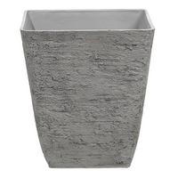 BLUMENTOPF dunkelgrau quadratisch 39/39/43 cm Delos - Dunkelgrau, Stein (43cm) - Beliani