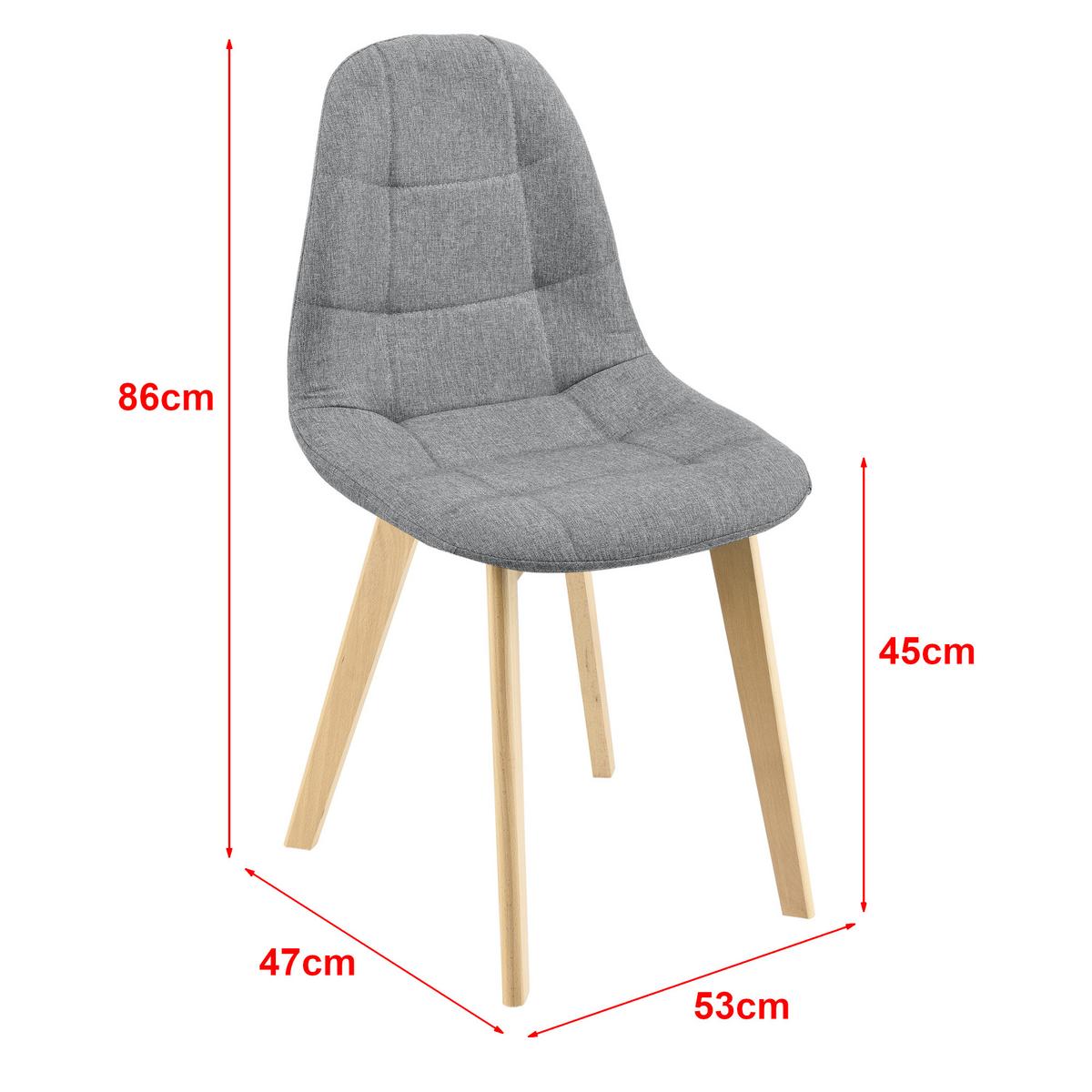 ESSZIMMERSTUHL Kopparberg 2er-Set - Hellgrau, Textil (53/86/47cm) - [en.casa]