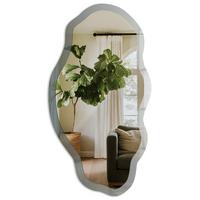 SPIEGEL 90x45 cm asymmetrisch mit Druck - Blauer Farbverlauf - Transparent, Glas (45/90/0.4cm) - TULUP