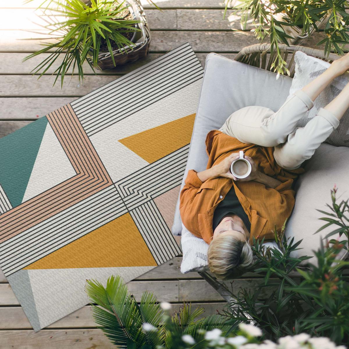 TEPPICH 150x225 cm Lineare Abstraktion Bauhaus - Multicolor, Kunststoff (150/225cm) - Wallfluent