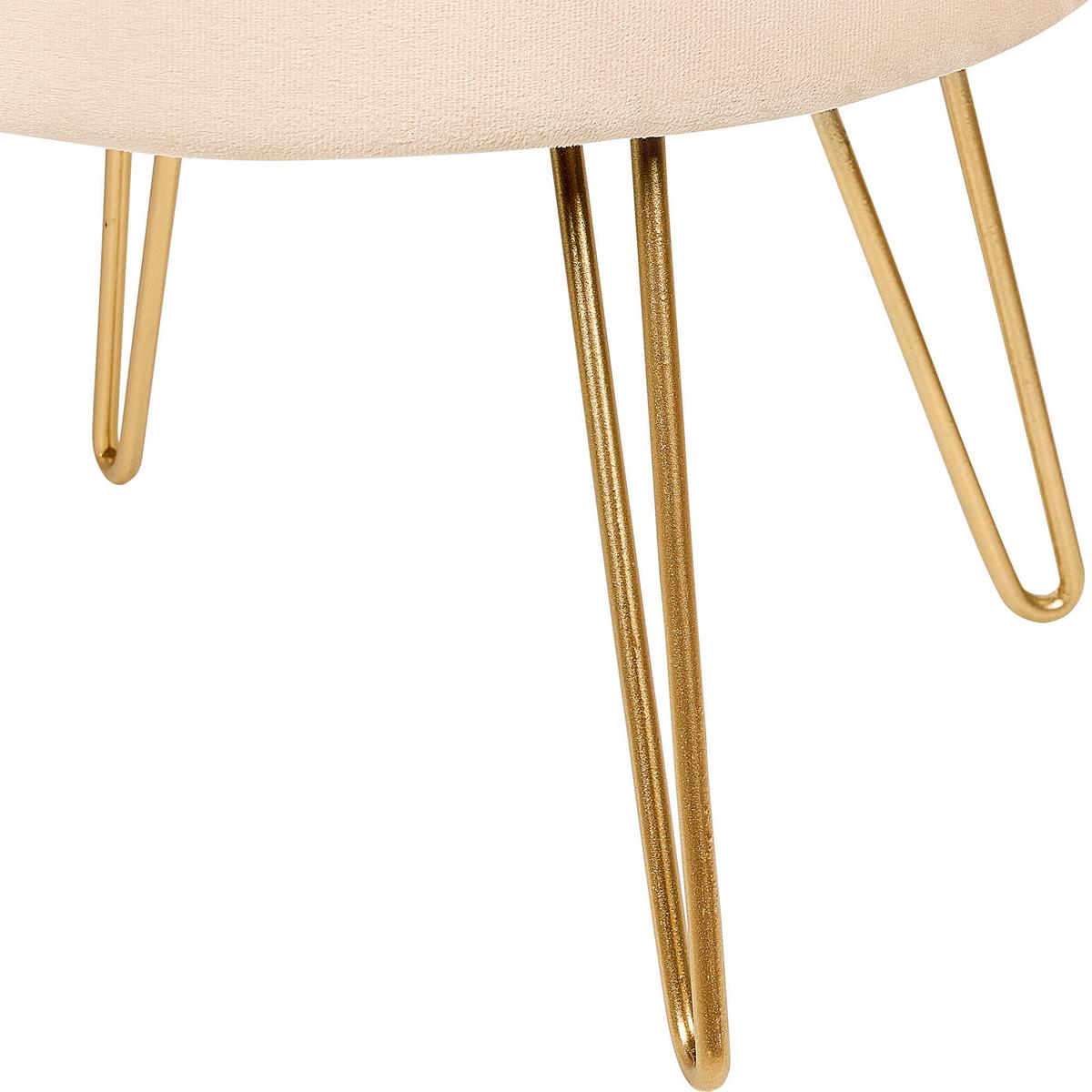 HOCKER Silas 42/42/44 cm - Beige, Textil (42/44/42cm) - Beliani