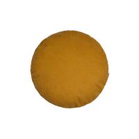 KISSENHÜLLE Rund FarbTon Chenille-Haptik curry-gelb 50 cm Ø - Currygelb, Textil (50/50cm) - beties Heimtextil