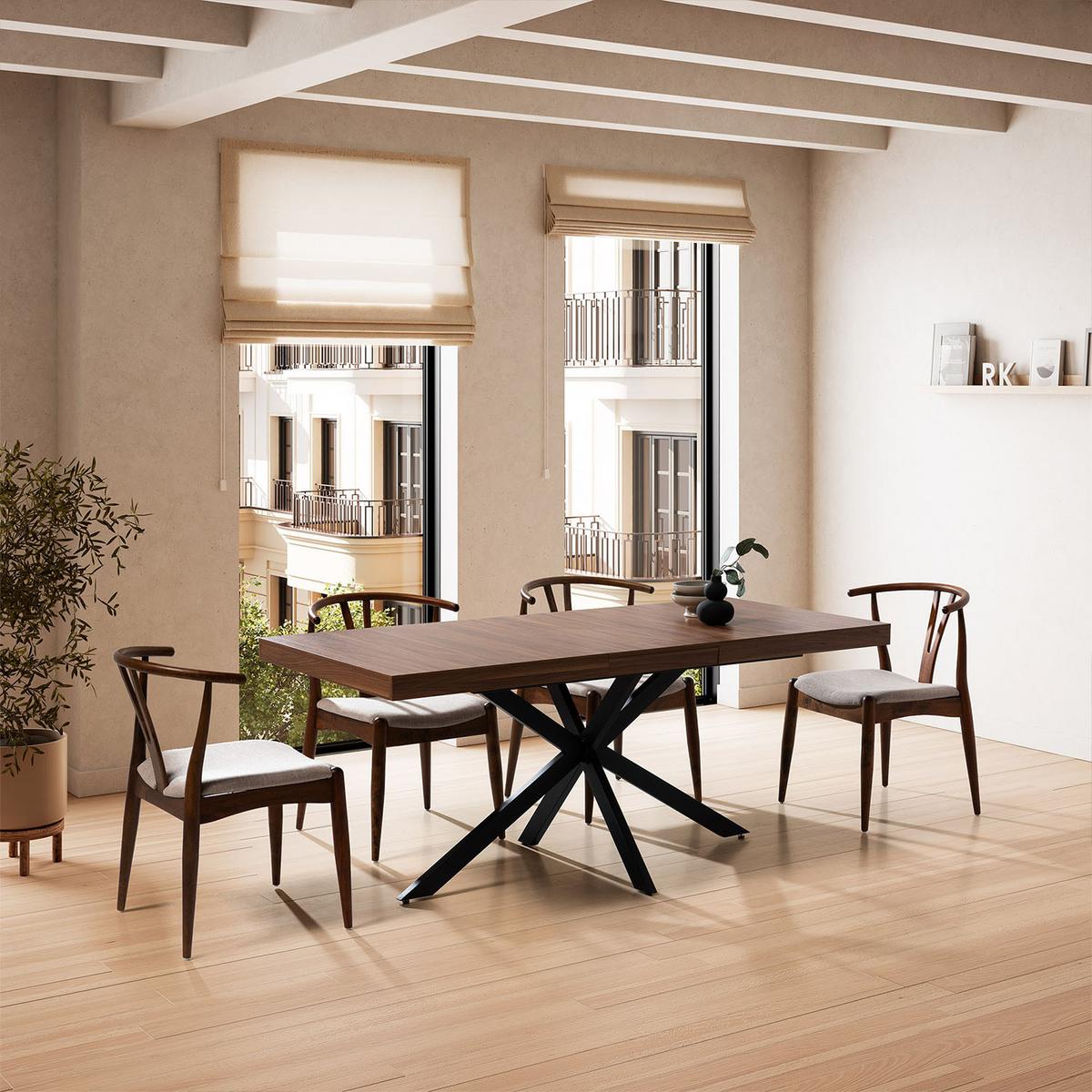 ESSTISCH Genova Walnuss-Optik, 140-180 cm - Walnussfarben, Holzwerkstoff (80/140/75cm) - VS Venta-stock