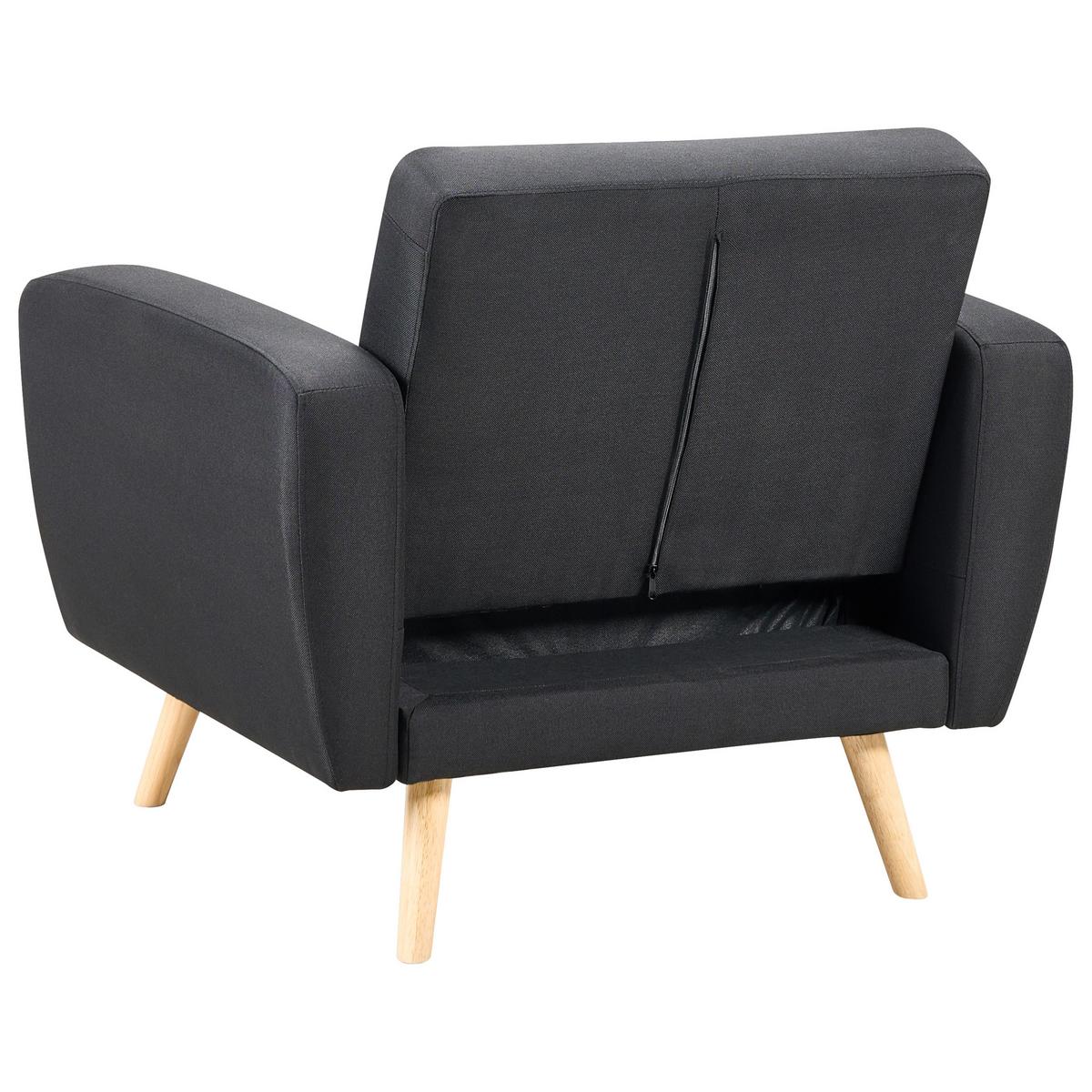 SESSEL Polsterbezug Schwarz Florli - Schwarz, Holz/Textil (89/82/85cm) - Beliani