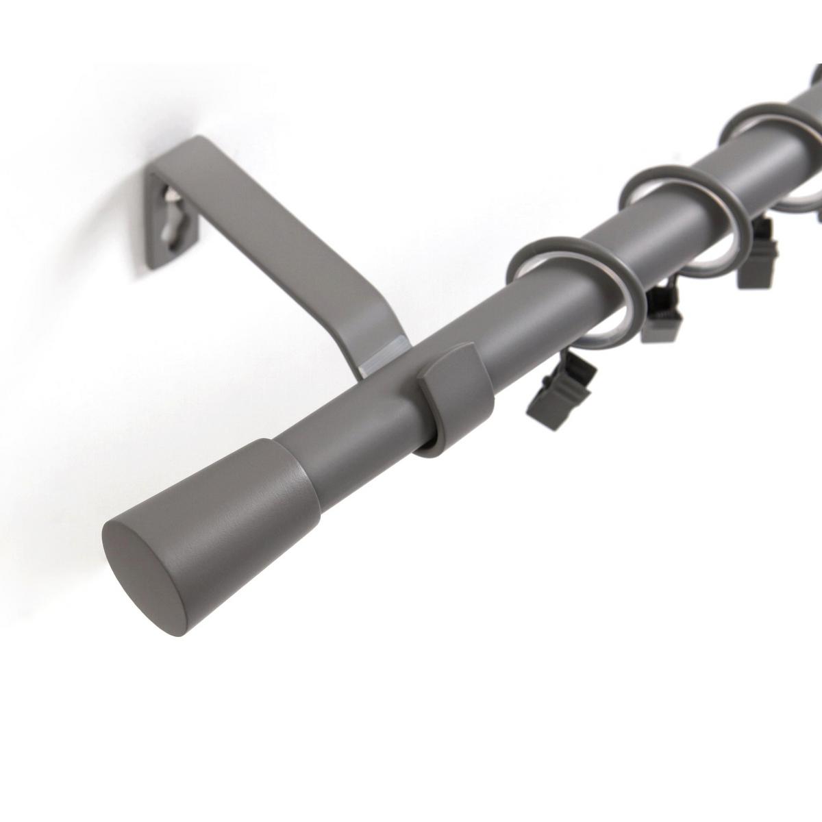 GARDINENSTANGE 1-lauf Wandmontage Kegel 400cm - Grau, Metall (400cm) - Deco-Raum