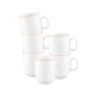 BECHER MIT HENKEL Sento Home Pure Lines Mango Orange 400 ml 6er Set - Orange, Keramik (0.4L) - Seltmann Weiden