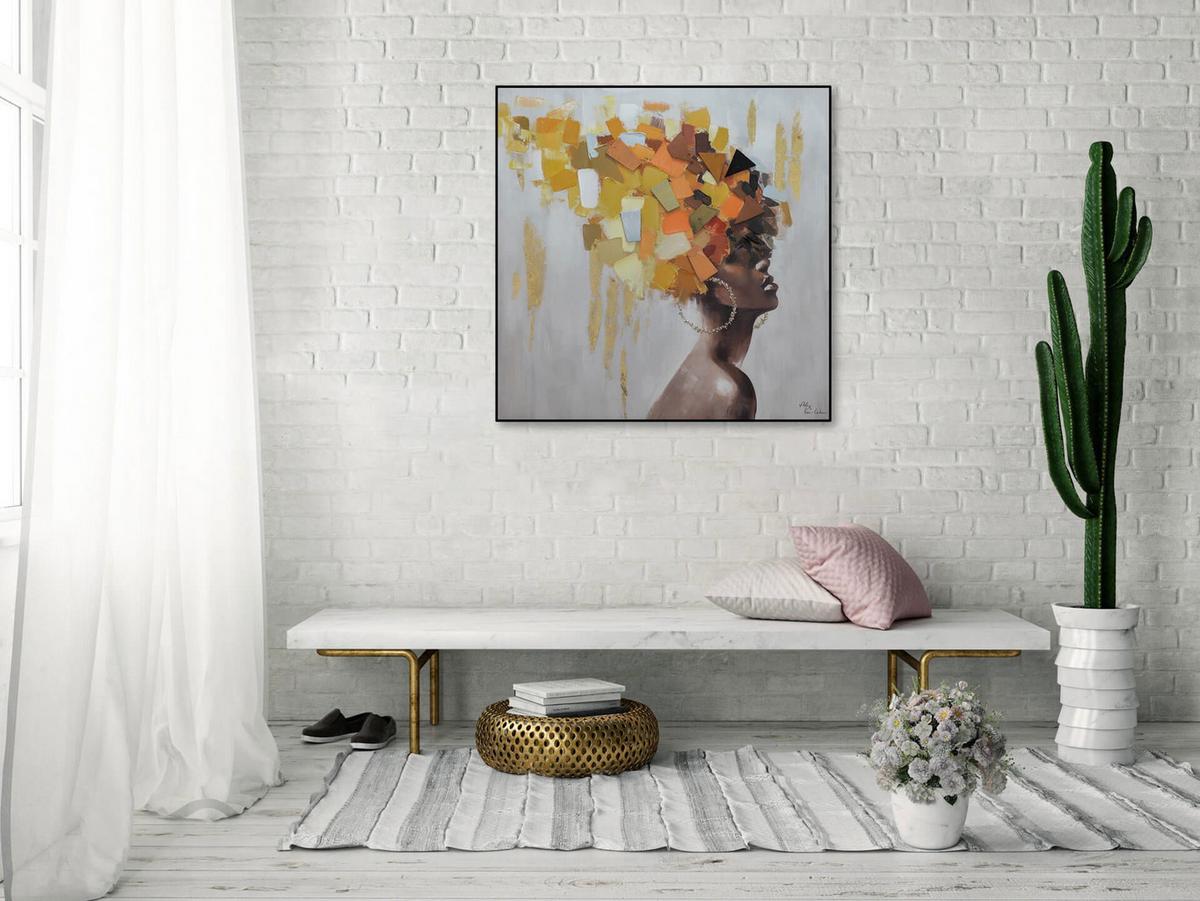ÖLGEMÄLDE 80/80 cm - Braun/Grau, Holz/Textil (80/80cm) - KUNSTLOFT