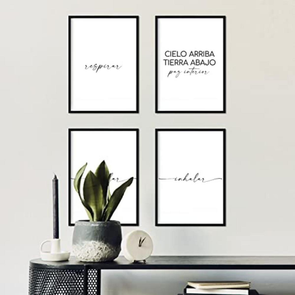 POSTER Set mit 4 Atmen TypografieStil A3 Rahmenlos - Klar, Papier (29.7/3cm) - Nacnic