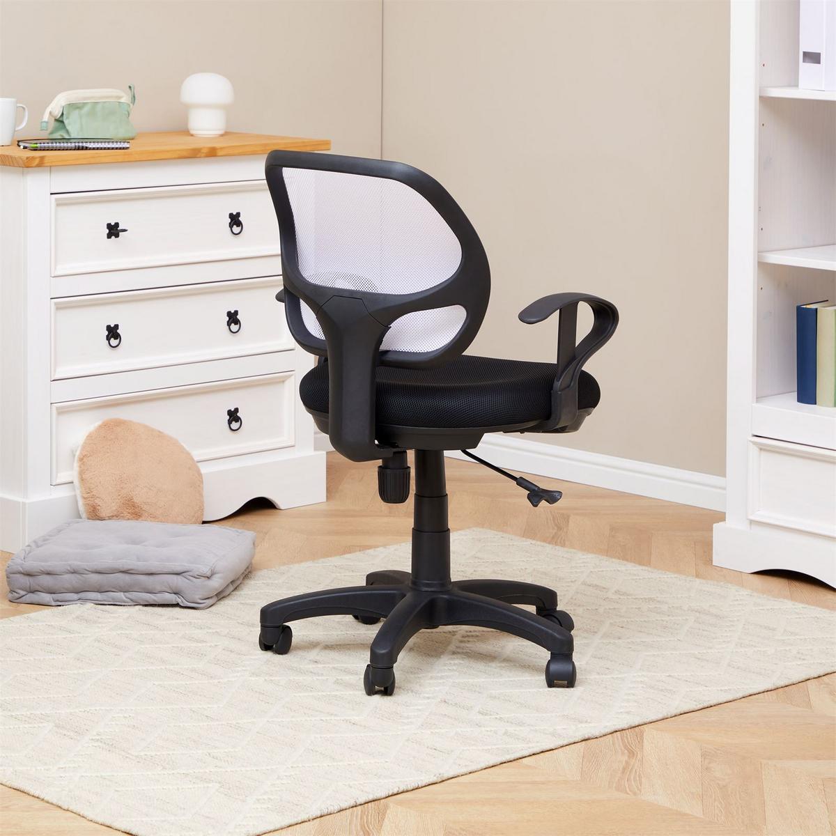 KINDERDREHSTUHL COOL schwarz/weiß - Schwarz/Weiß, Textil (58/97/58cm) - IDIMEX