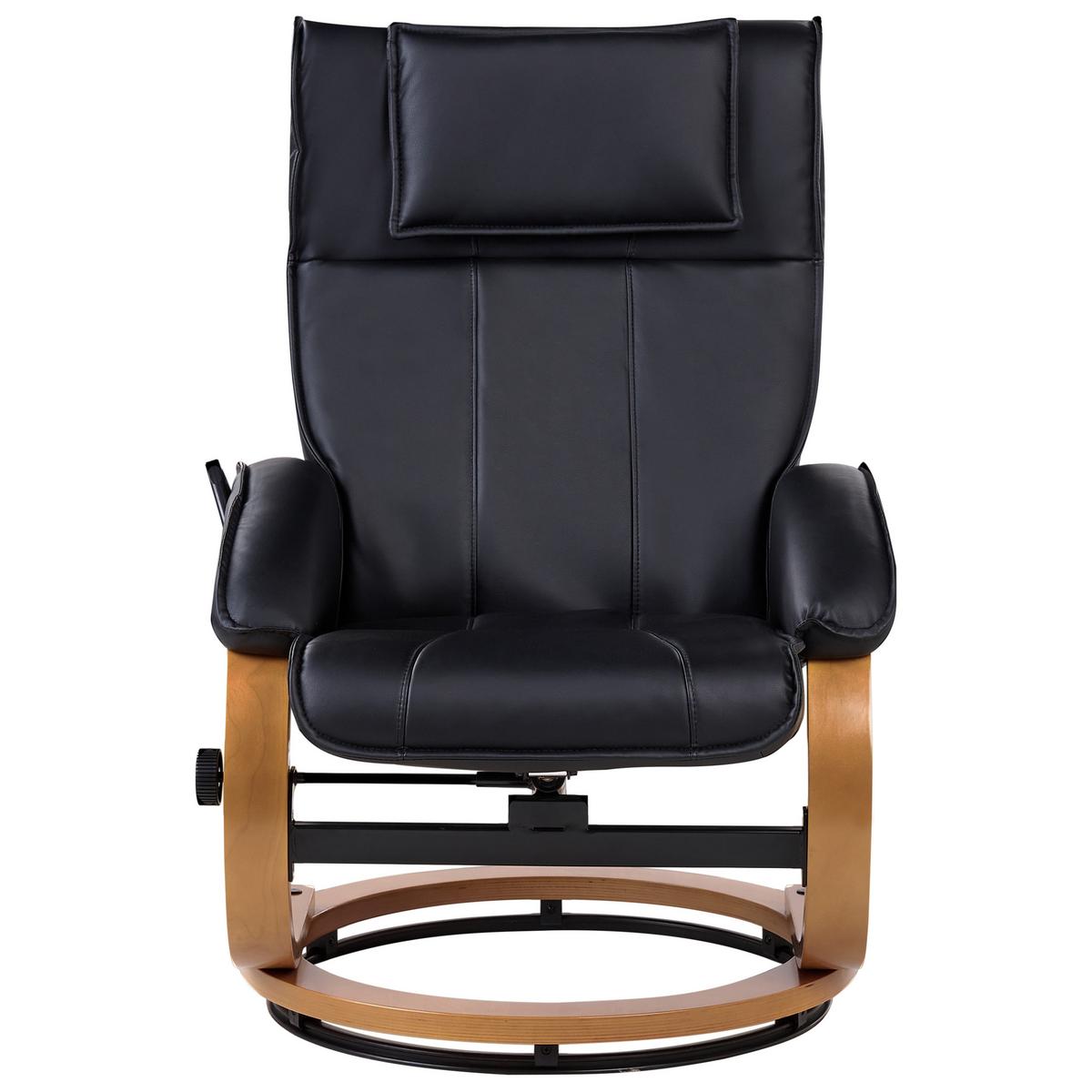 MASSAGESTUHL mit Fußstütze Kunstleder Schwarz Majestic - Schwarz, Kunststoff (68/98/82cm) - Beliani