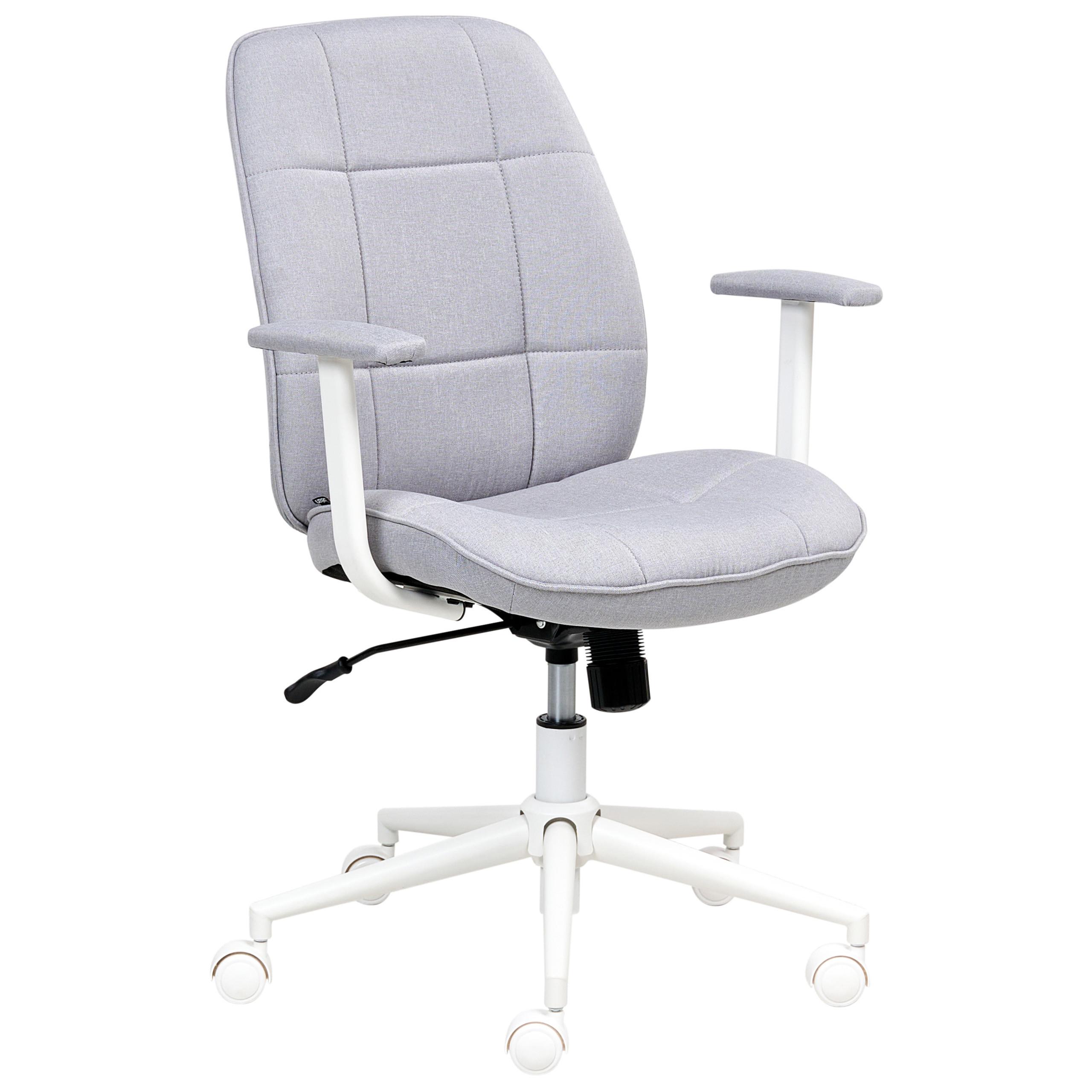 BÜROSTUHL Grau Carlton - Weiß/Grau, Textil (60/87/60cm) - Beliani
