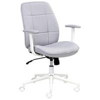 BÜROSTUHL Grau Carlton - Weiß/Grau, Textil (60/87/60cm) - Beliani