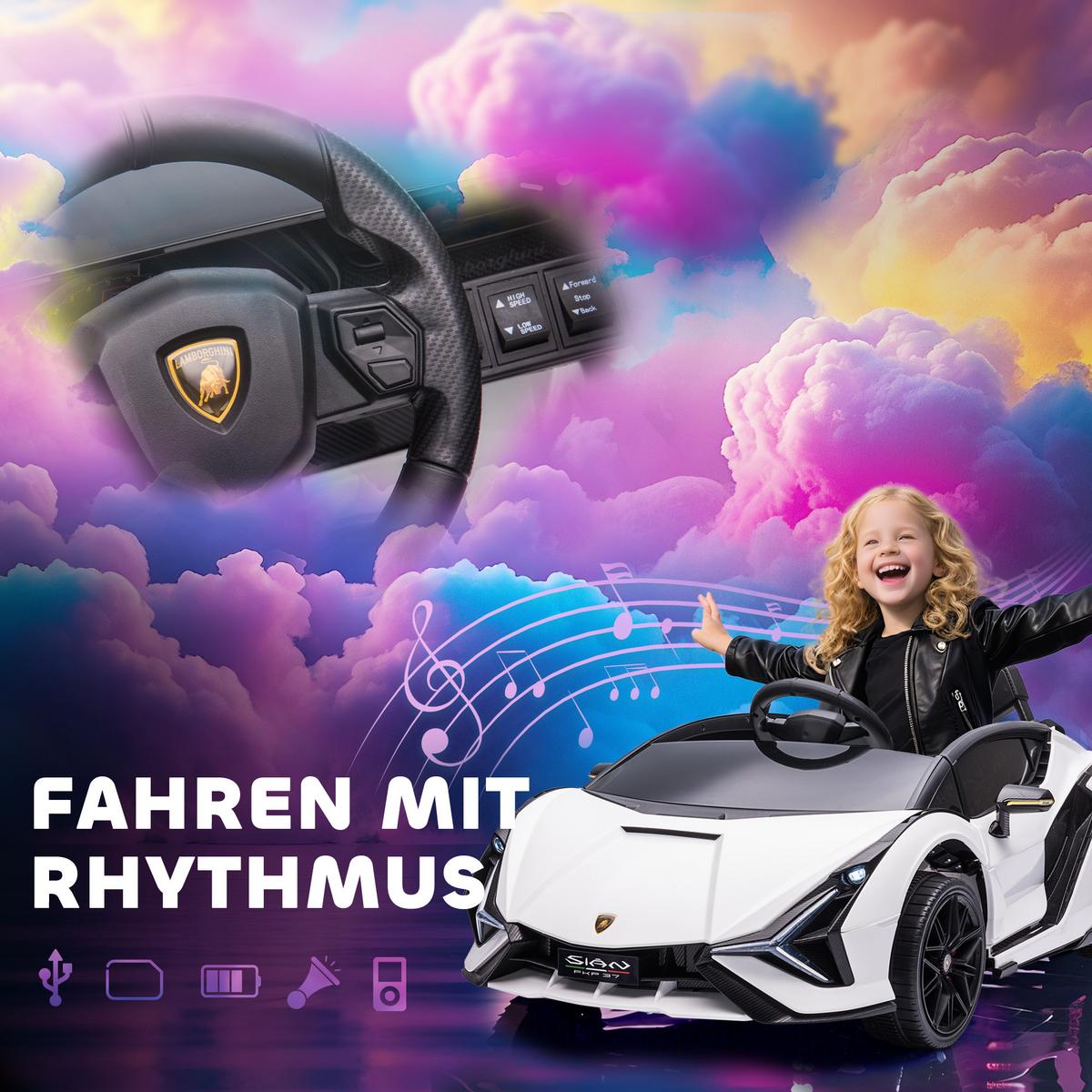 KINDERFAHRZEUG SUV-Auto-Spielzeug mit Fernbedienung Musik Weiß - Weiß, Metall (108/62/40cm) - HOMCOM