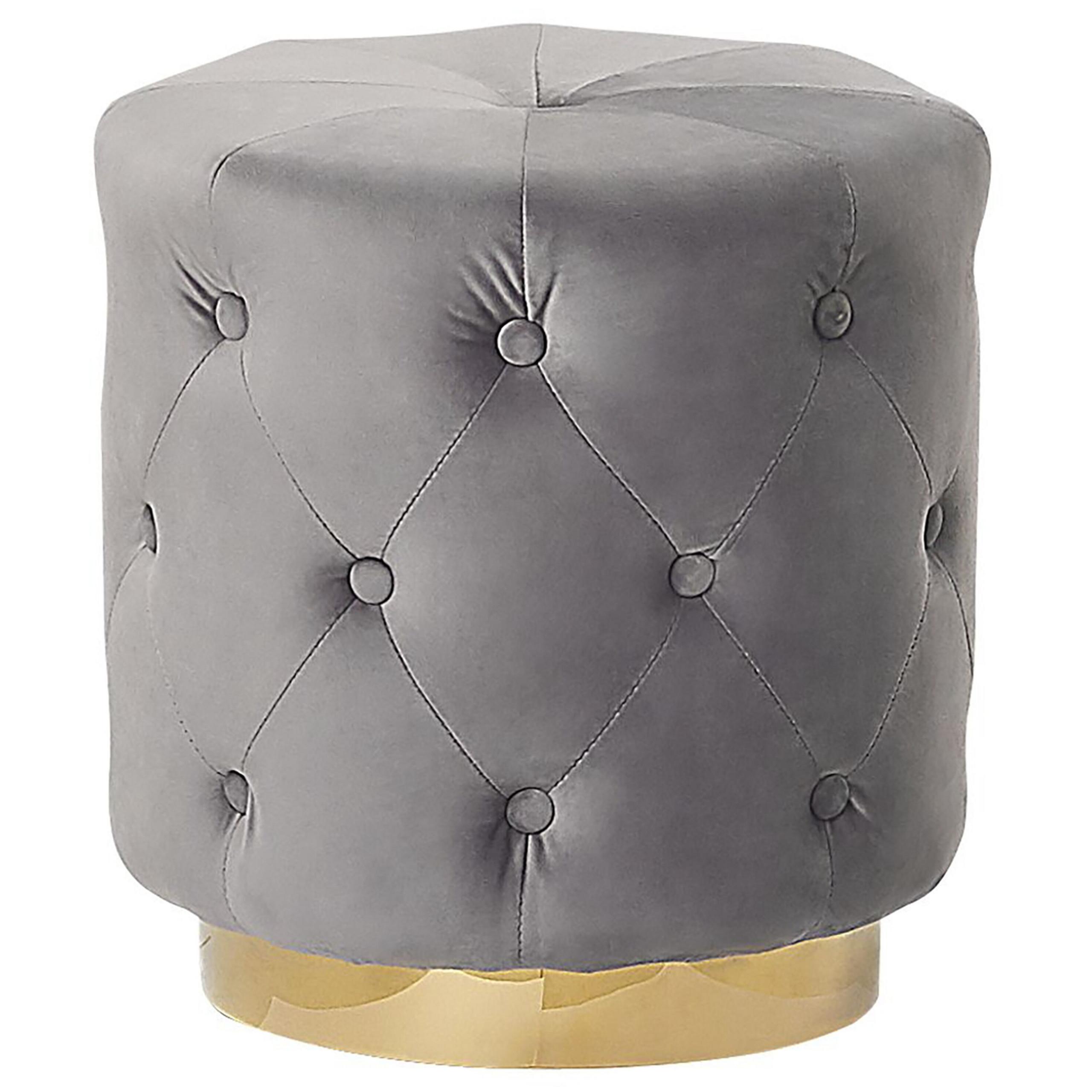 POUF Carrollton 40/40/41 cm - Grau, Textil (40/41/40cm) - Beliani