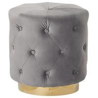 POUF Carrollton 40/40/41 cm - Grau, Textil (40/41/40cm) - Beliani