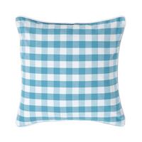 KISSENHÜLLE Karo-Muster 45/45 cm, 100% Baumwolle - Blau, Textil (45/45cm) - Homescapes
