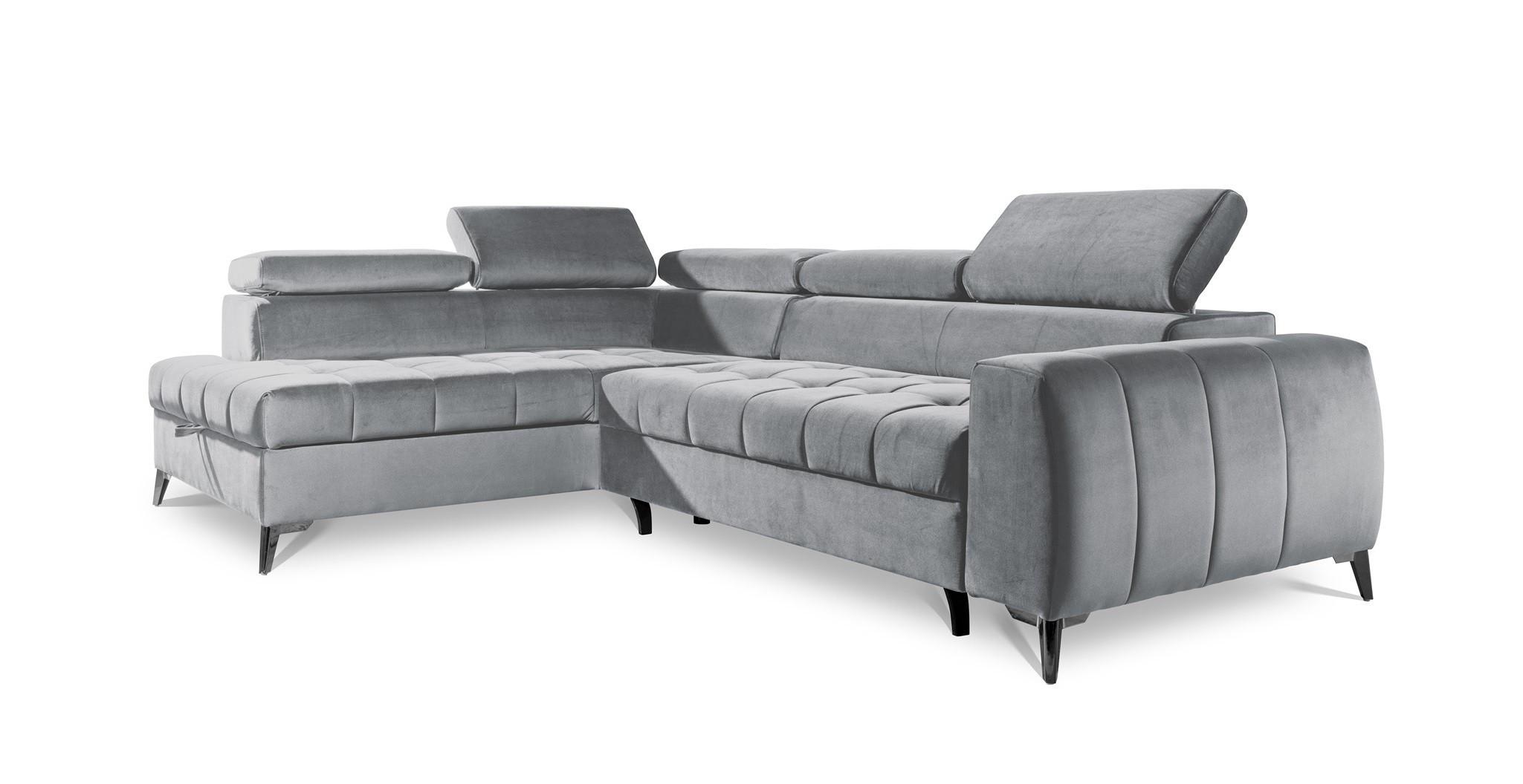 ECKSOFA Schlafsofa Agnesa In Salvador - Hellgrau, Holzwerkstoff/Textil (275/200cm) - Fun Möbel