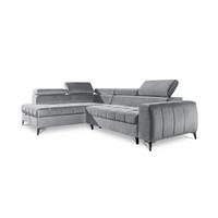 ECKSOFA Schlafsofa Agnesa In Salvador - Hellgrau, Holzwerkstoff/Textil (275/200cm) - Fun Möbel