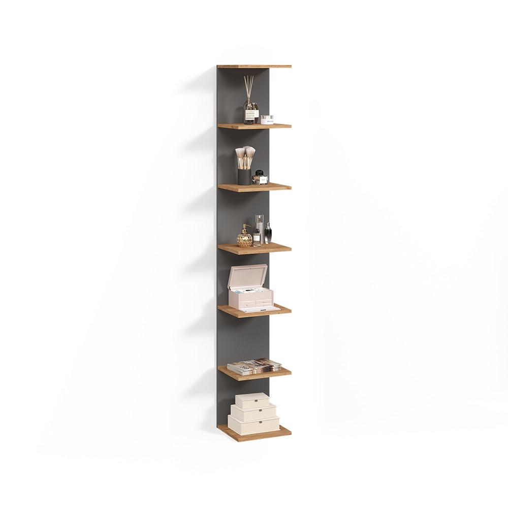 WANDREGAL Vesuvio Anthrazit 30 x 190 cm - Anthrazit, Holzwerkstoff (30/190/28cm) - Livinity®