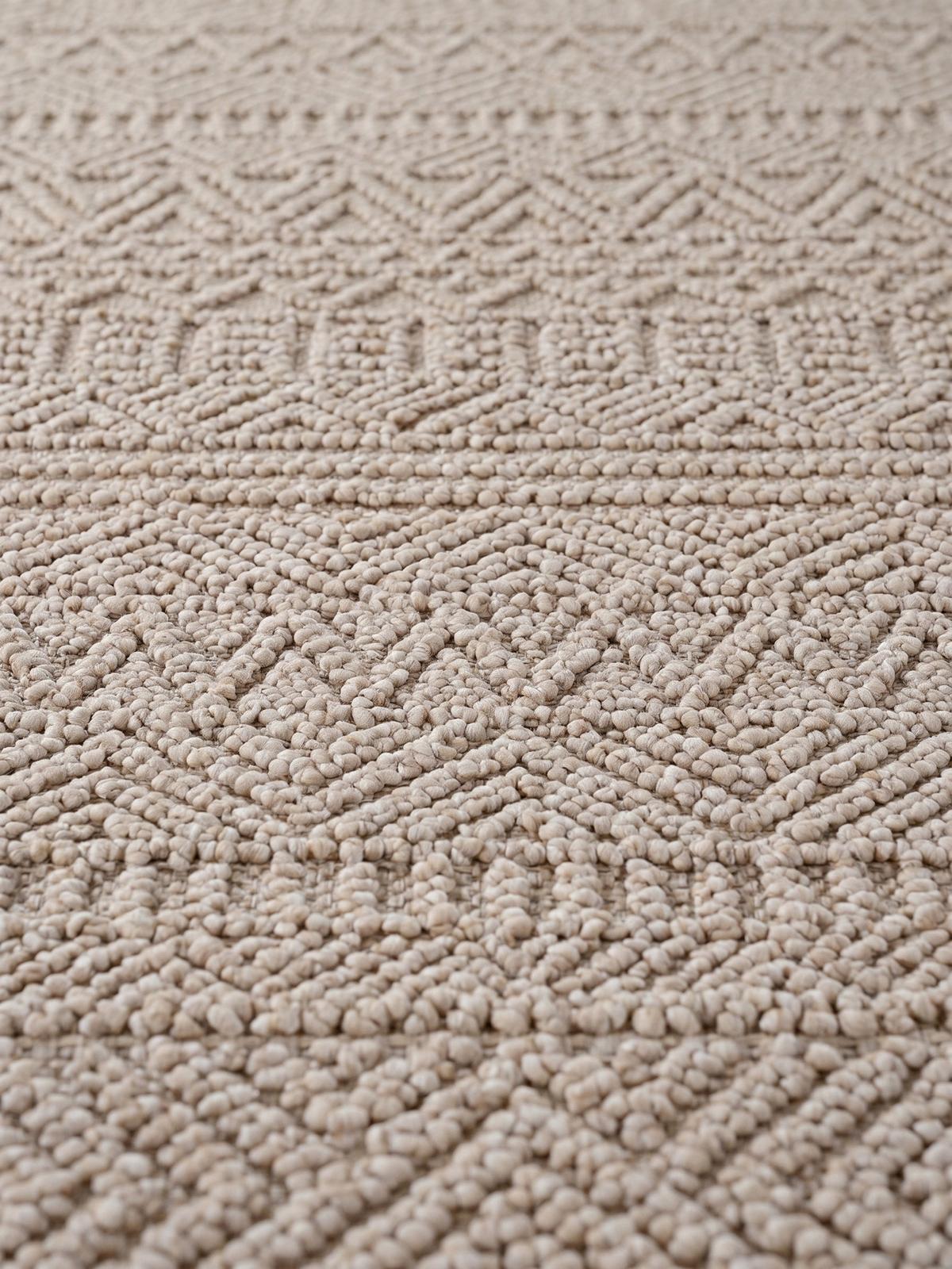 TEPPICH Flachgewebe LANGAU in Beige, mit Ethno-Streifen, 160 x 230 cm - Beige, Textil (160/230cm) - KADIMA DESIGN