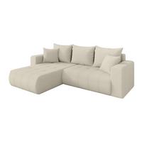 ECKSOFA mit Schlaffunktion Ottomane Links MILA-L 277x194x86 Beige Bouclé - Sandfarben/Beige, Holzwerkstoff/Kunststoff (277/194cm) - ALTDECOR