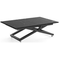COUCHTISCH Axen höhenverstellbar ausziehbar, Schwarz Marmor Kupfer 120-160/80/38-75 cm - Schwarz/Kupferfarben, Holzwerkstoff/Metall (80/160/75cm) - WFL GROUP