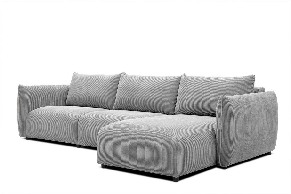 ECKSOFA TAUER 5-Sitzer, hellgrau - Hellgrau/Schwarz, Holzwerkstoff/Kunststoff (294/173cm) - Wozimo