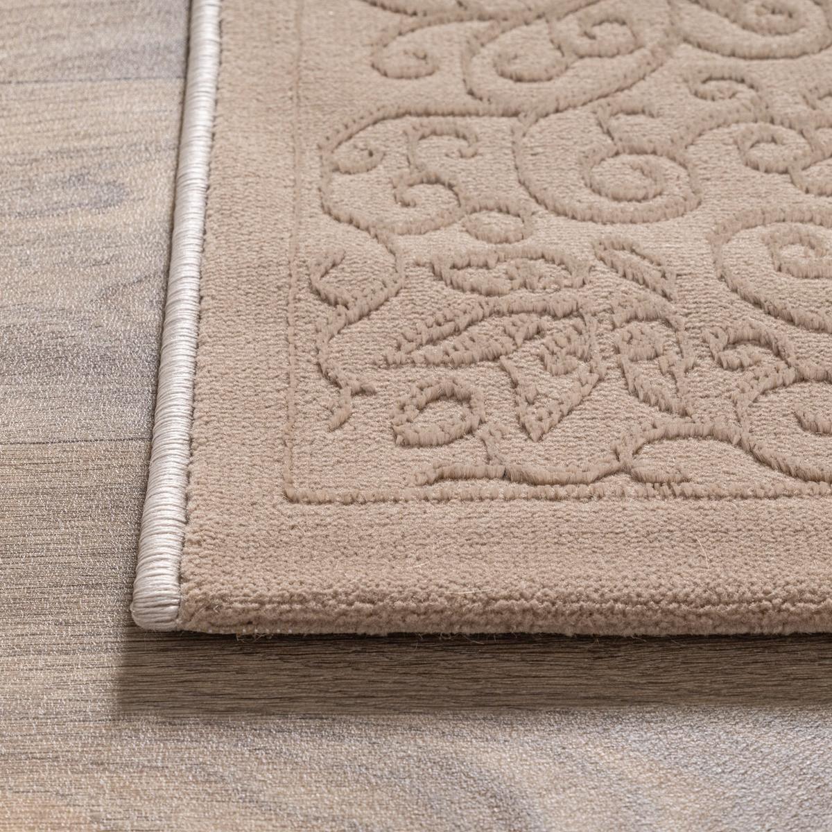 TEPPICH Kurzflor ERESMA Orient-Medaillon Polyester Beige 80 x 150 cm - Beige, Textil (80/150cm) - KADIMA DESIGN