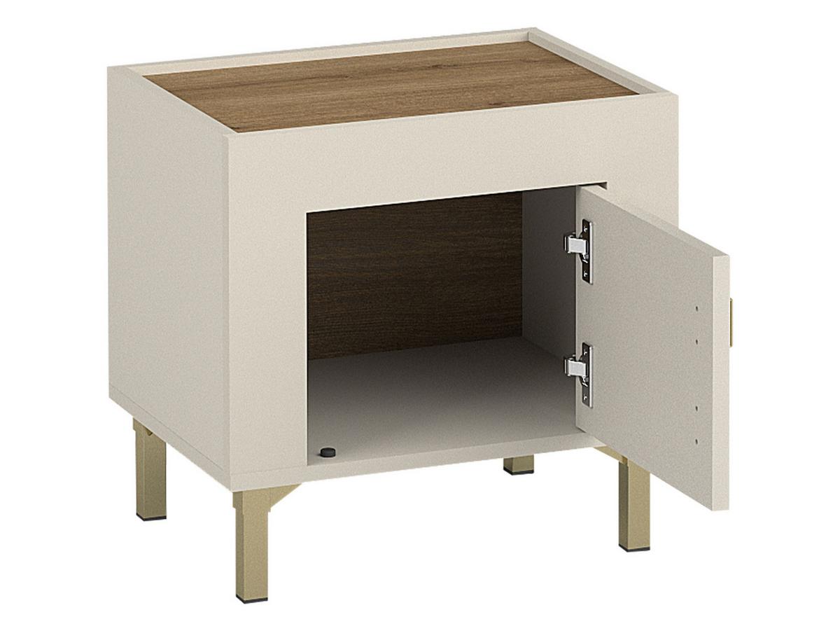 NACHTTISCH Mossa MO11 - Goldfarben/Schwarz, Holzwerkstoff/Kunststoff (48/45/36cm) - MIRJAN24
