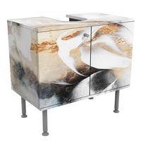 WASCHBECKENUNTERSCHRANK Goldene abstrakte Wintermalerei 60/55/35 cm - Goldfarben, Holzwerkstoff (60/55/35cm) - Bilderwelten