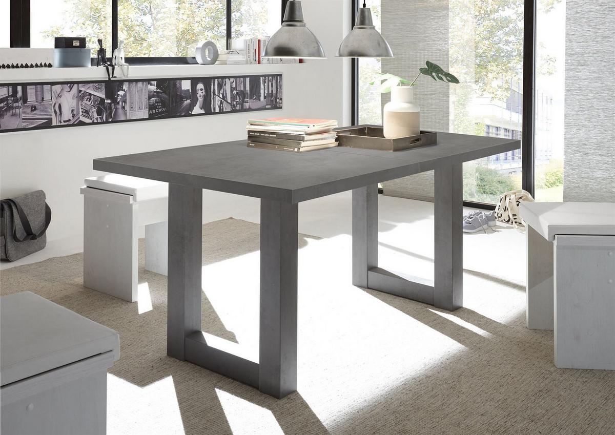 ESSTISCH ausziehbar Eila 3 140 x 90 x 75 Esszimmertisch Graphit - Grau, Holz (140/90/75cm) - 58aufmkessel